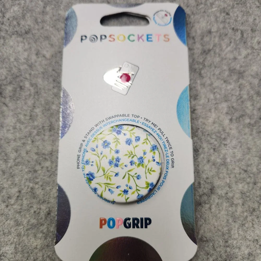Blue Ditsy Popsockets Single Grip & Stand Universal Phones and Tablet Holder